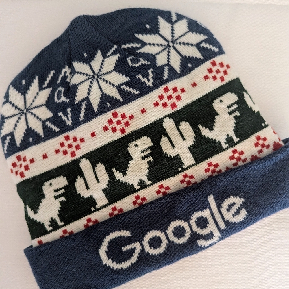 Google Chrome Dino Christmas Holiday Beanie